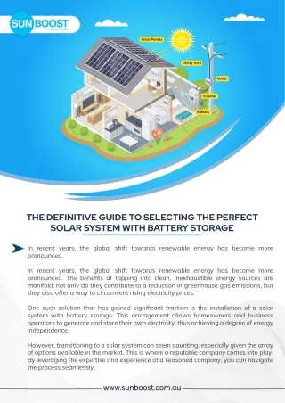 The Definitive Guide to Selecting the Perfect Solar System with Battery Storage