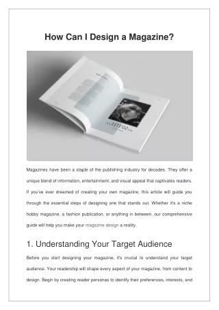 how can i design a magazine