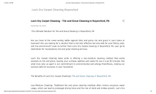 Leo's Dry Carpet Cleaning - Tile and Grout Cleaning in Royersford, PA