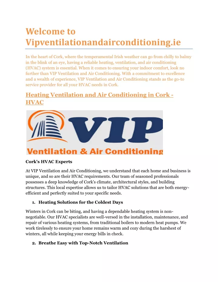 welcome to vipventilationandairconditioning ie