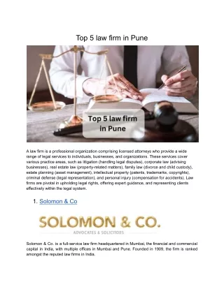 Top 5 law firm in Pune