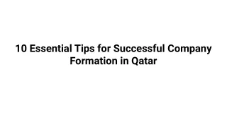 10 Essential Tips for Successful Company Formation in Qatar