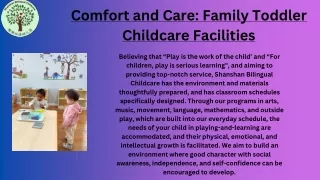 Comfort and Care: Family Toddler Childcare Facilities