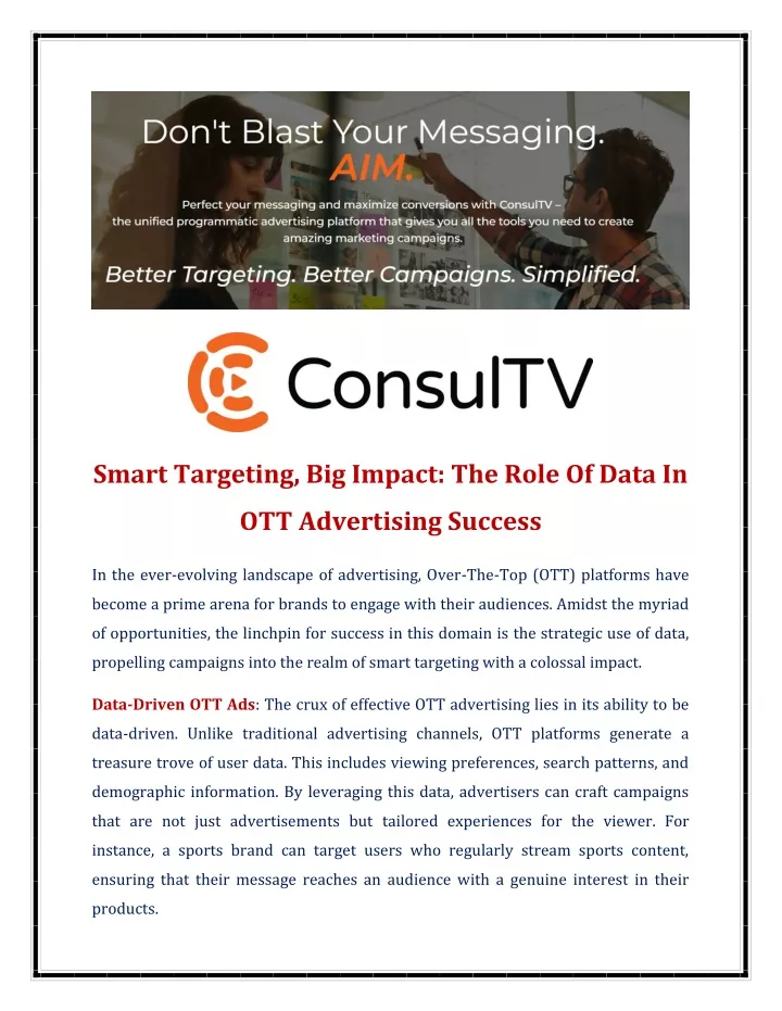 smart targeting big impact the role of data in