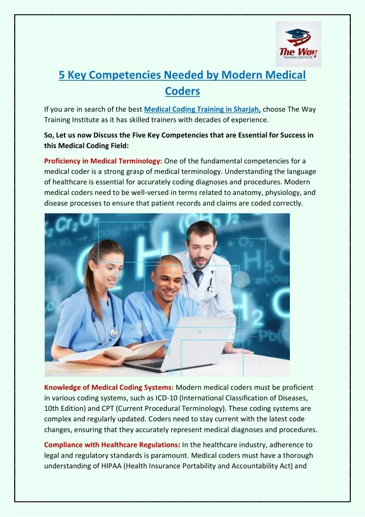 5 key competencies needed by modern medical coders