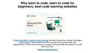 why learn to code learn to code for beginners