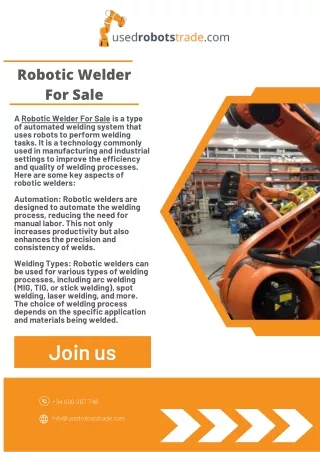 Robotic Welder For Sale