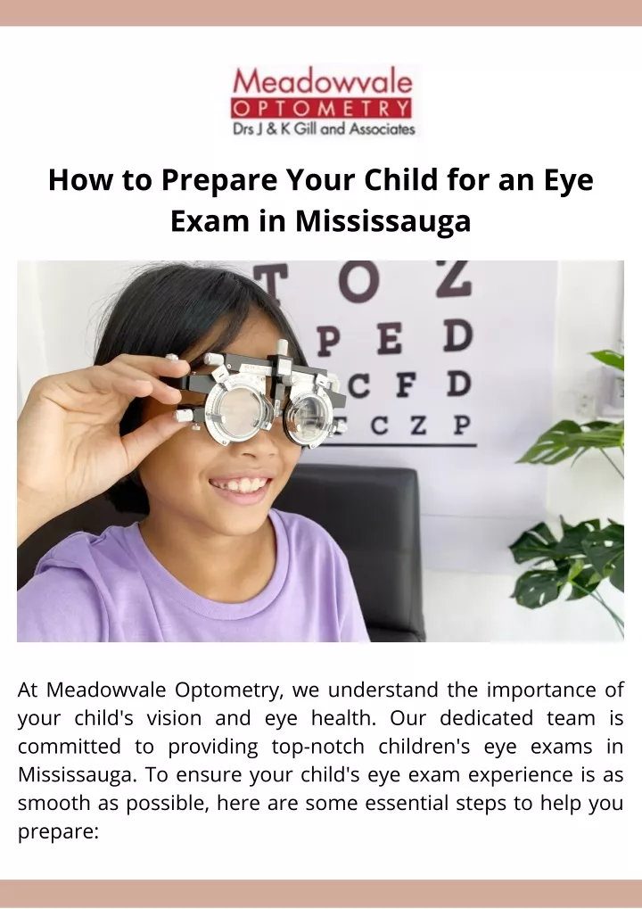 how to prepare your child for an eye exam