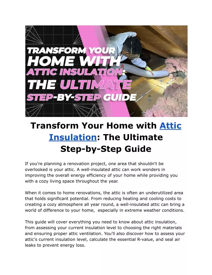 transform your home with attic insulation