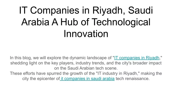 it companies in riyadh saudi arabia