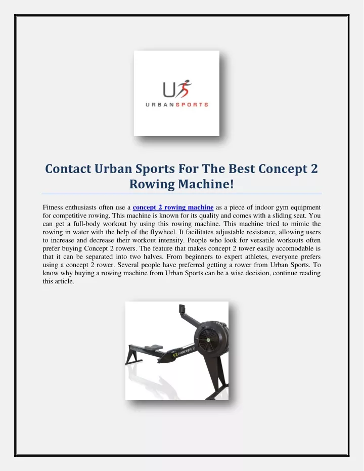 contact urban sports for the best concept