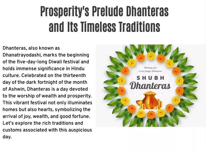 prosperity s prelude dhanteras and its timeless
