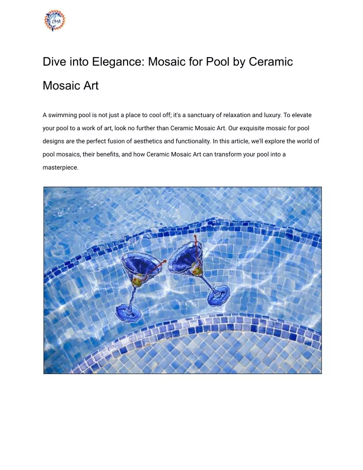 dive into elegance mosaic for pool by ceramic