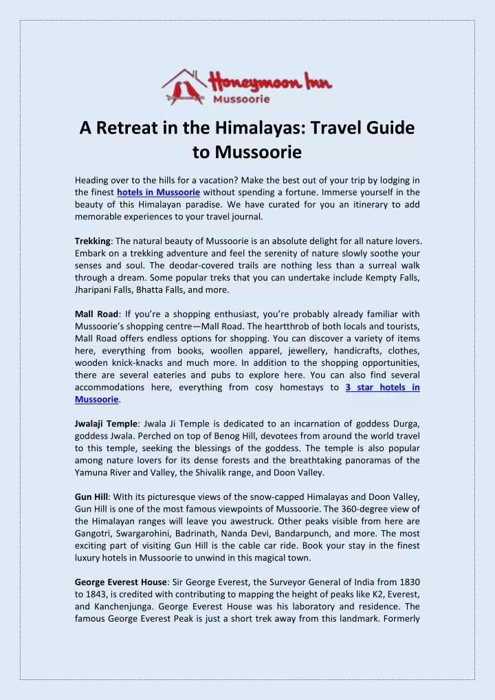 a retreat in the himalayas travel guide