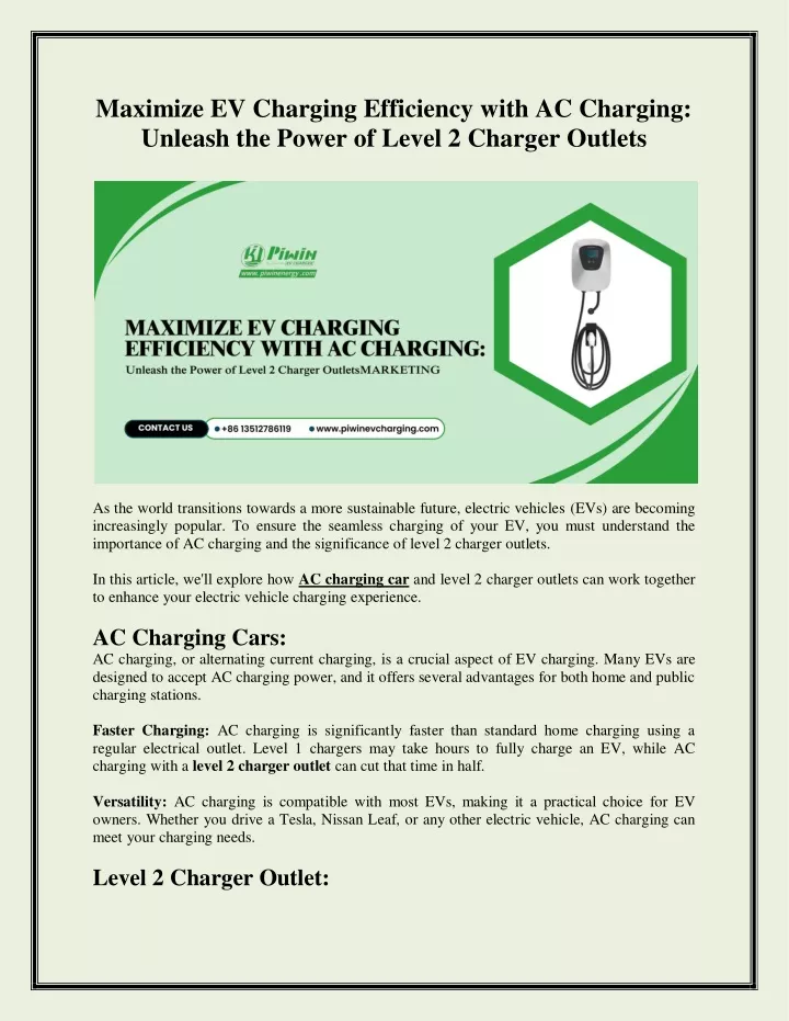 maximize ev charging efficiency with ac charging