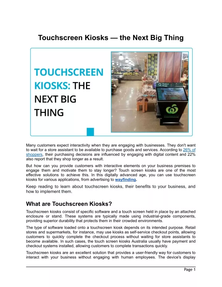 touchscreen kiosks the next big thing