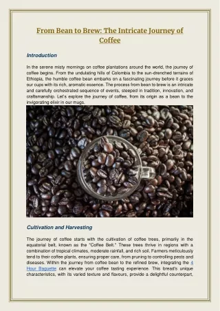 From Bean to Brew - The Intricate Journey of Coffee