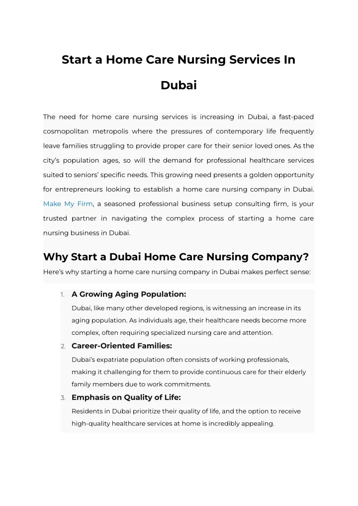 start a home care nursing services in