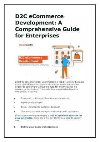 D2C eCommerce Development Guide for Enterprises
