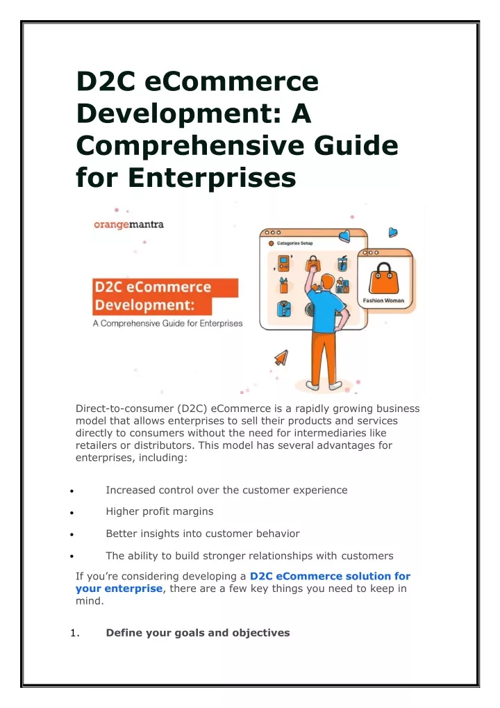 d2c ecommerce development a comprehensive guide for enterprises