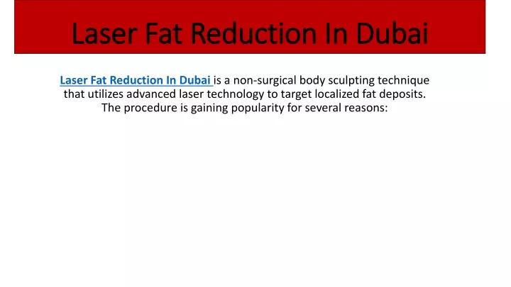laser fat reduction in dubai laser fat reduction