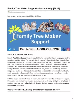 Family Tree Maker Support – Instant Help
