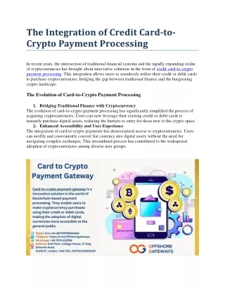 The Integration of Credit Card-to-Crypto Payment Processing Step by Step