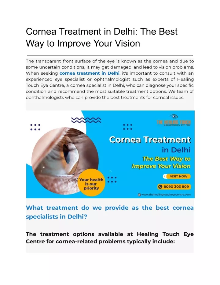 cornea treatment in delhi the best way to improve