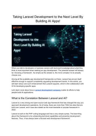 taking laravel development to the next level
