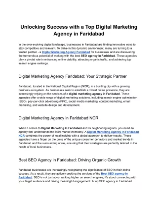 Unlocking Succеss with a Top Digital Markеting Agеncy in Faridabad