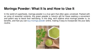 Moringa Powder_ What It Is and How to Use It