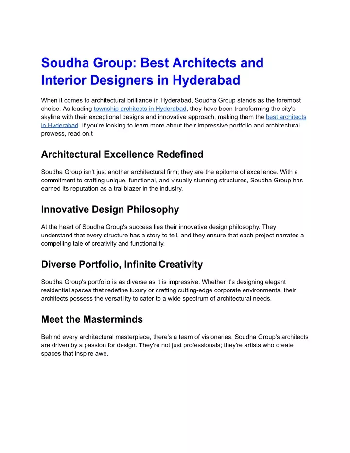 soudha group best architects and interior