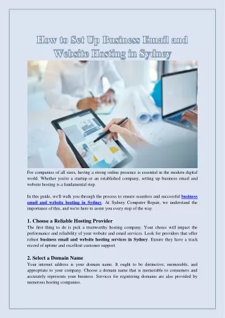 How to Set Up Business Email and Website Hosting in Sydney