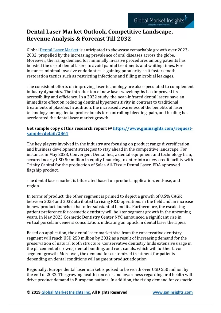 dental laser market outlook competitive landscape