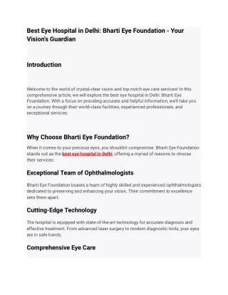 best eye hospital in Delhi pdf