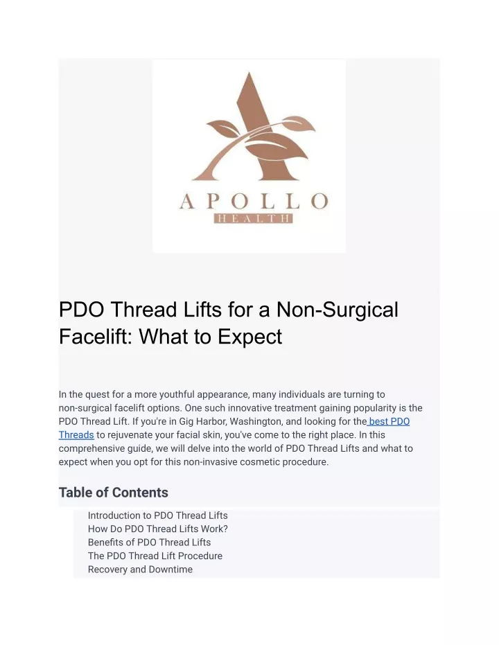 pdo thread lifts for a non surgical facelift what