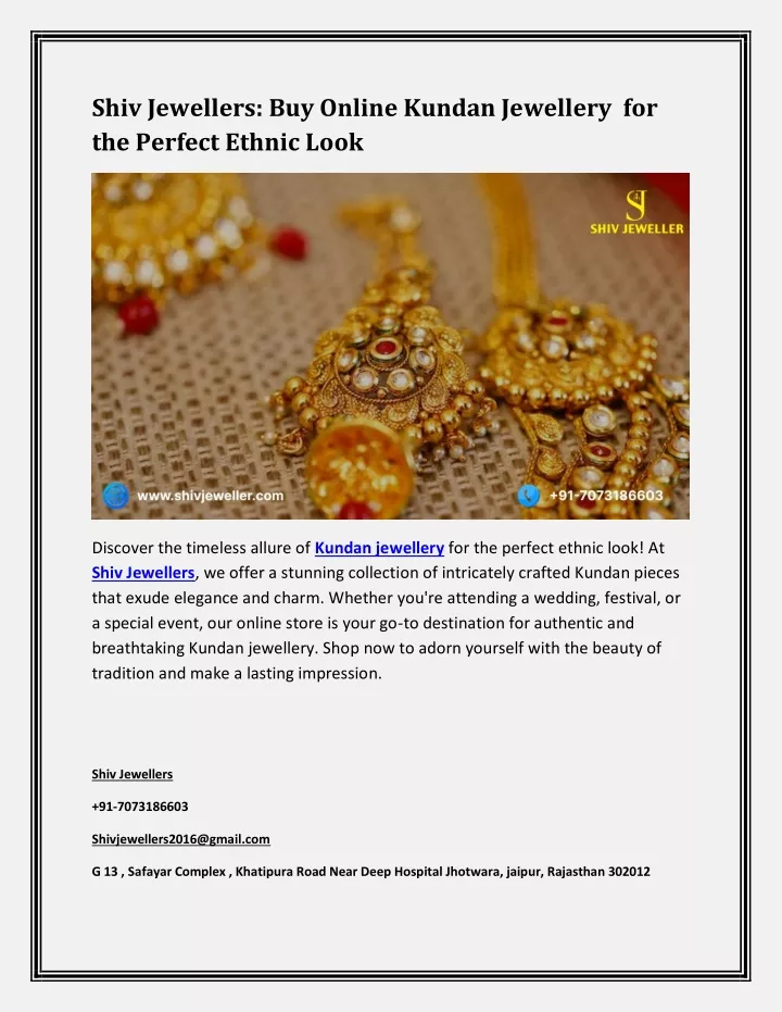 shiv jewellers buy online kundan jewellery