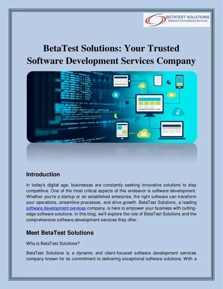 betatest solutions your trusted software