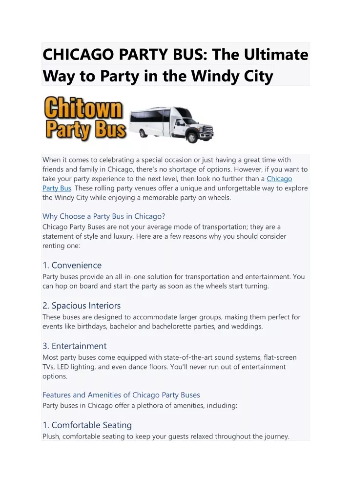 chicago party bus the ultimate way to party