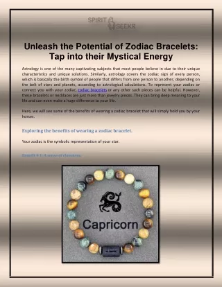 Unleash the Potential of Zodiac Bracelets Tap into their Mystical Energy