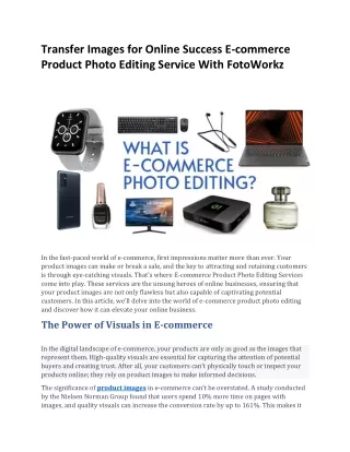 Transfer Images for Online Success E-commerce Product Photo Editing Service With FotoWorkz