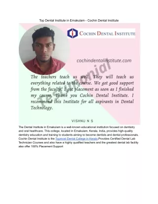 top dental institute in ernakulam cochin dental