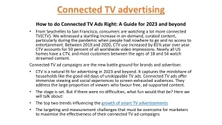 Connected TV advertising
