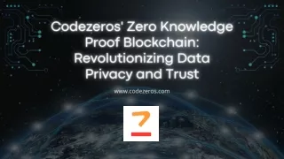 Codezeros' Zero Knowledge Proof Blockchain Revolutionizing Data Privacy and Trust