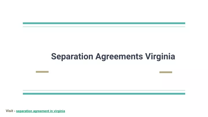 separation agreements virginia