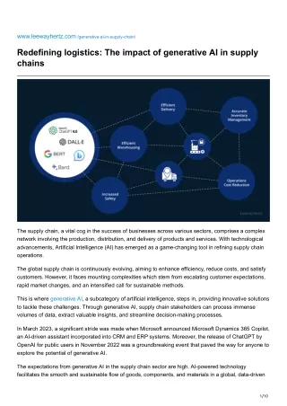 leewayhertz.com-Redefining logistics The impact of generative AI in supply chains-1