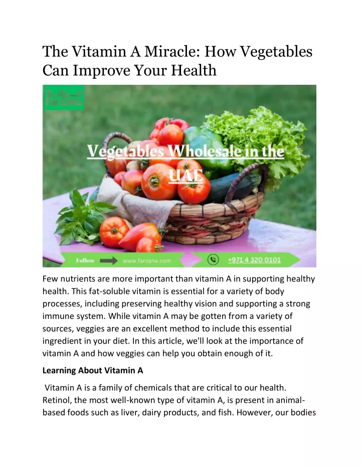 the vitamin a miracle how vegetables can improve