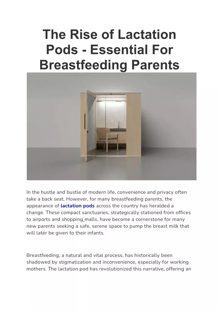 the rise of lactation pods essential