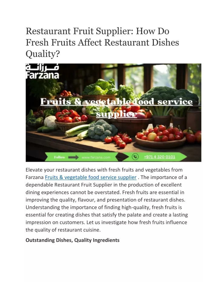 restaurant fruit supplier how do fresh fruits