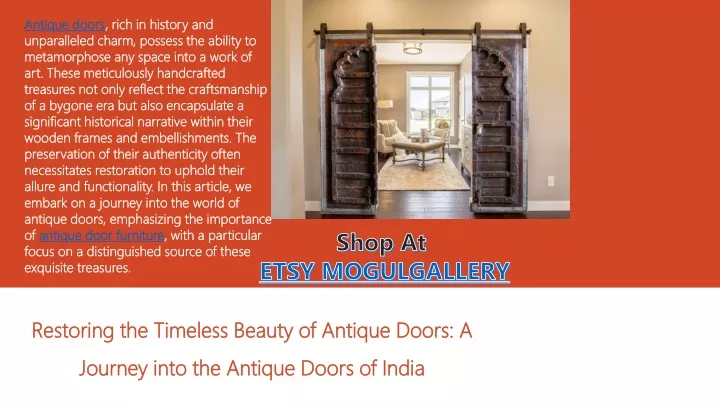 restoring the timeless beauty of antique doors a journey into the antique doors of india